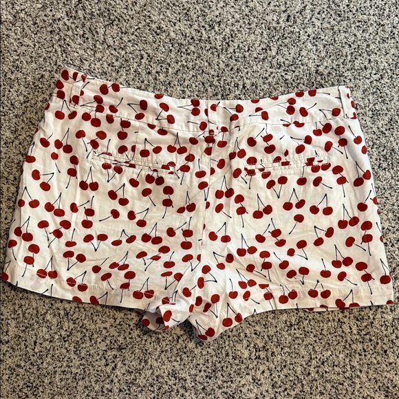 LOFT White and Red Cherry Print Women's Shorts - Picture 3 of 5